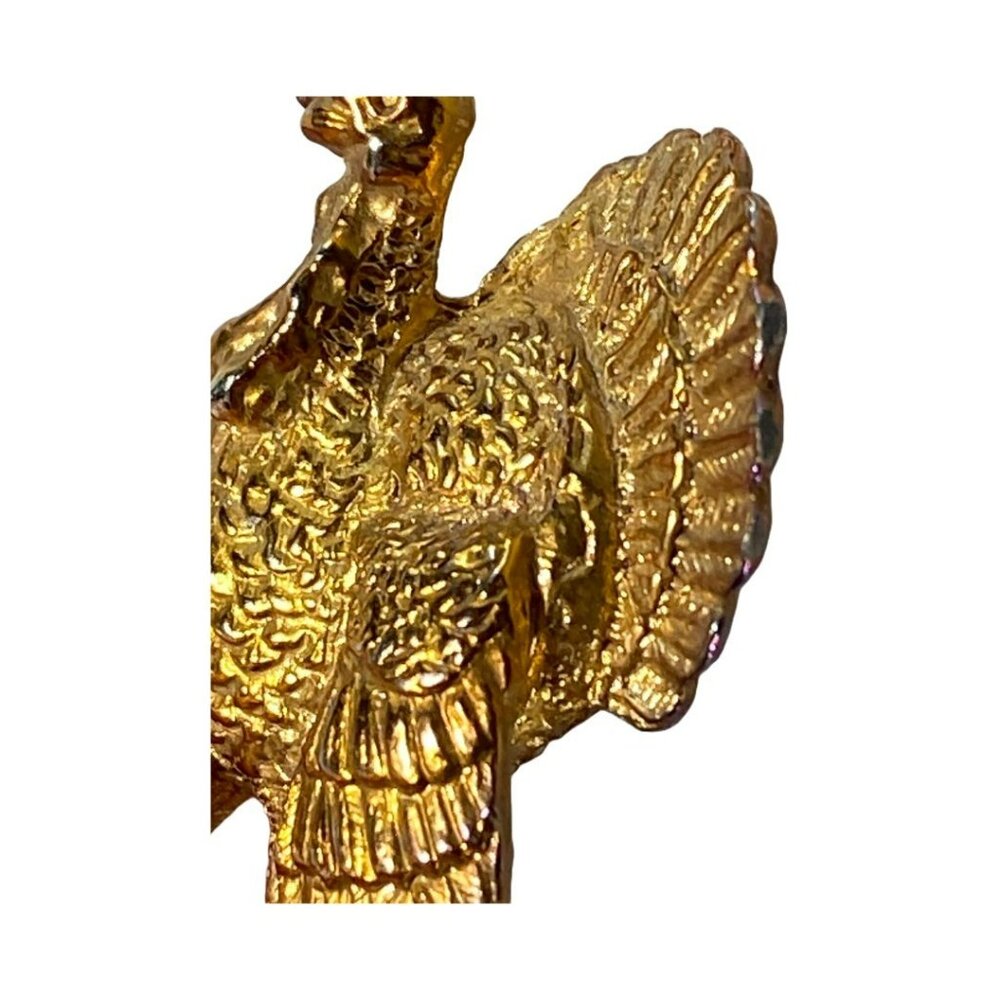 VTG Turkey Gold-Coppertone w/Iridescence Thanksgiving Necklace Pendant-No Chain - Picture 7 of 8